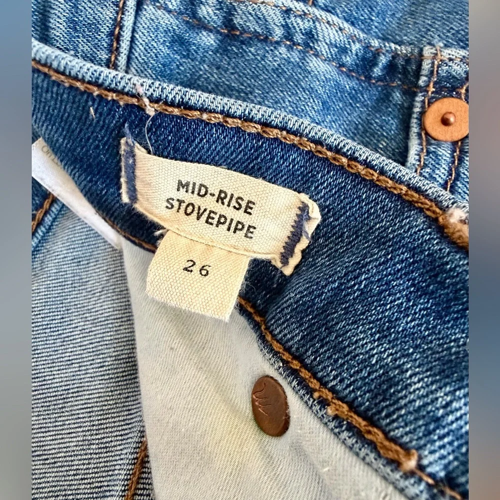 Madewell Mid Rise Stovepipe Jeans Size 26 Medium Wash Normcore Everyday Denim